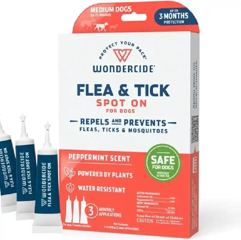 Wondercide Flea Tick Spot On For Dogs Medium Peppermint