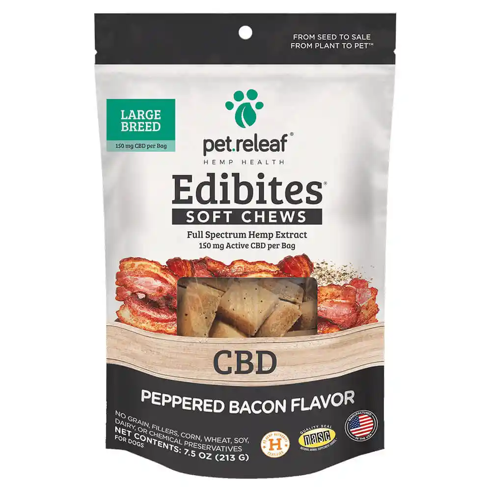 Pet Relief Edibites Large Breed- Peppered Bacon-7.5-oz