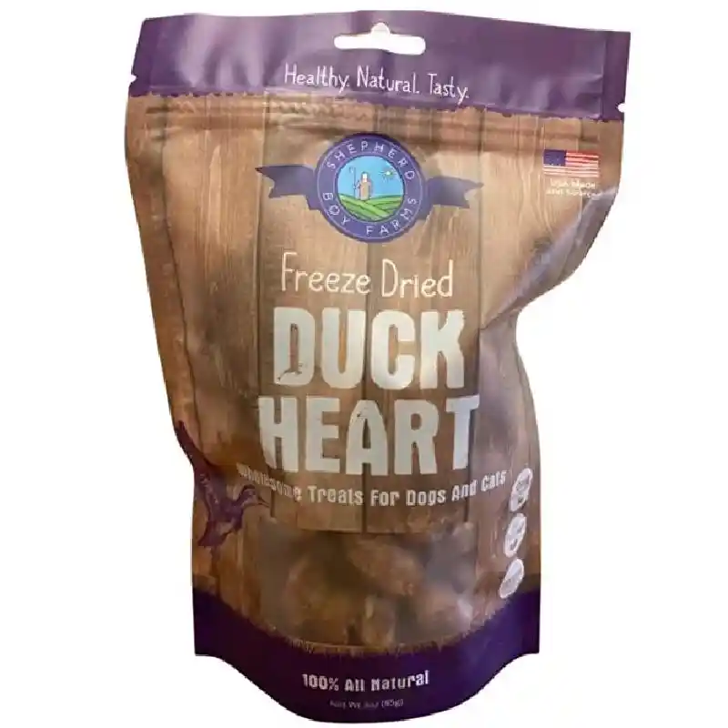Shepherd Boy Freeze Dried Duck Hearts 3oz.
