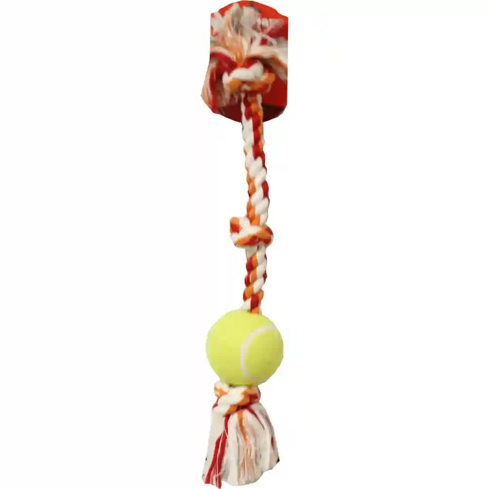 Flossy Chews Three Knot Tug W/ Tennis Ball Multi Large
