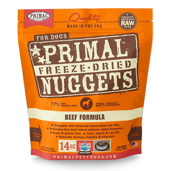 Freeze Dried Nuggets Grain Free Beef Formula Dog Food 14-oz